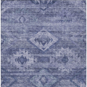 Homeroots 3' Aqua Turquoise Southwestern Area Rug - Stylish Washable Design For Indoor & Outdoor Use 3' X 5' Polyester 588708