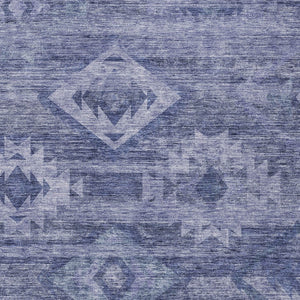 Homeroots 3' Aqua Turquoise Southwestern Area Rug - Stylish Washable Design For Indoor & Outdoor Use 5' X 8' Polyester 588709