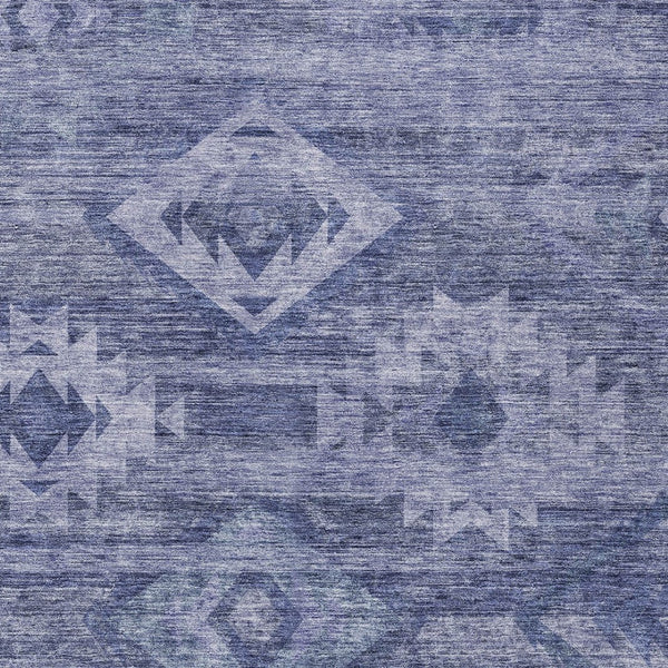 Homeroots 3' Aqua Turquoise Southwestern Area Rug - Stylish Washable Design For Indoor & Outdoor Use 5' X 8' Polyester 588709