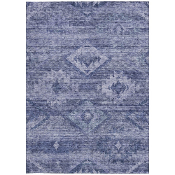 Homeroots 3' Aqua Turquoise Southwestern Area Rug - Stylish Washable Design For Indoor & Outdoor Use 8' X 10' Polyester 588711
