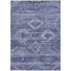 Homeroots 3' Aqua Turquoise Southwestern Area Rug - Stylish Washable Design For Indoor & Outdoor Use 9' X 12' Polyester 588712