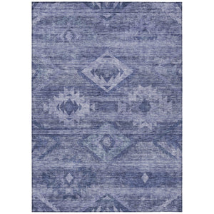 HomeRoots 9' Navy and Denim Blue Southwestern Area Rug - Durable, Washable, Stylish for Indoor and Outdoor Use 9' X 12' 588712