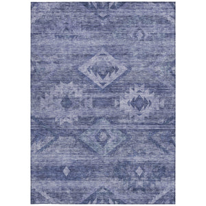 Homeroots 3' Aqua Turquoise Southwestern Area Rug - Stylish Washable Design For Indoor & Outdoor Use 10' X 14' Polyester 588713