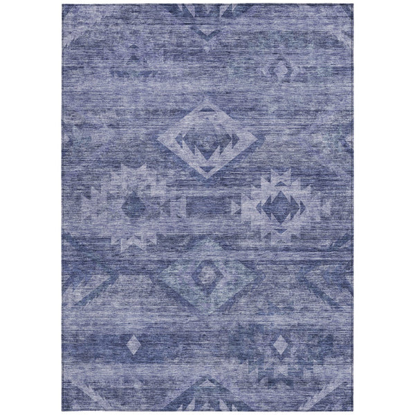 Homeroots 3' Aqua Turquoise Southwestern Area Rug - Stylish Washable Design For Indoor & Outdoor Use 10' X 14' Polyester 588713