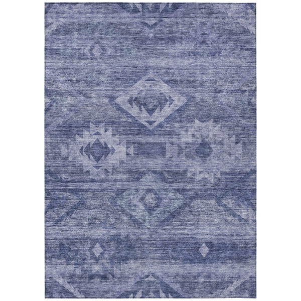 Homeroots 3' Aqua Turquoise Southwestern Area Rug - Stylish Washable Design For Indoor & Outdoor Use 10' X 14' Polyester 588713