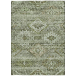 Homeroots 3' Aqua Turquoise Southwestern Area Rug - Stylish Washable Design For Indoor & Outdoor Use 5' X 8' Polyester 588715
