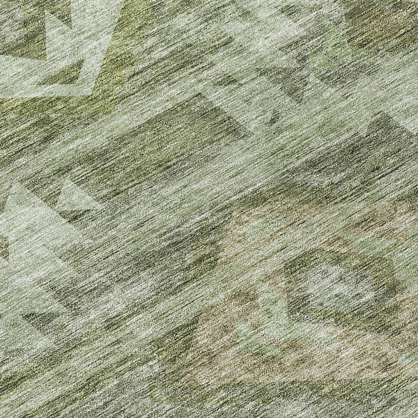 Homeroots 3' Aqua Turquoise Southwestern Area Rug - Stylish Washable Design For Indoor & Outdoor Use 8' Round Polyester 588716