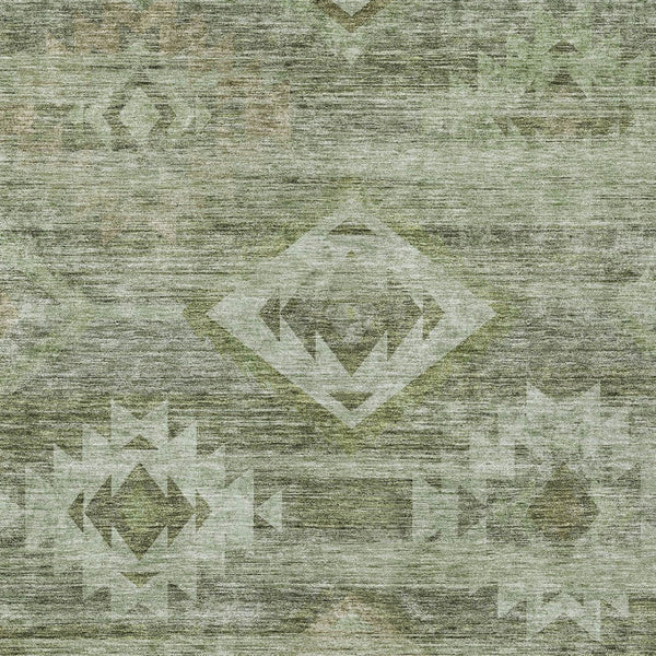 Homeroots 3' Aqua Turquoise Southwestern Area Rug - Stylish Washable Design For Indoor & Outdoor Use 9' X 12' Polyester 588718