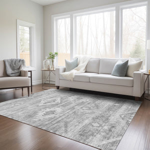 Homeroots 3' Aqua Turquoise Southwestern Area Rug - Stylish Washable Design For Indoor & Outdoor Use 8' X 10' Polyester 588729