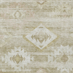 Homeroots 3' Aqua Turquoise Southwestern Area Rug - Stylish Washable Design For Indoor & Outdoor Use 5' X 8' Polyester 588739