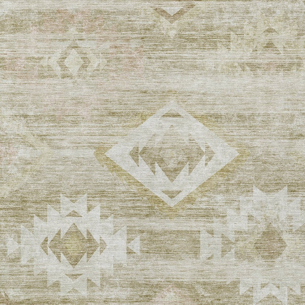 Homeroots 3' Aqua Turquoise Southwestern Area Rug - Stylish Washable Design For Indoor & Outdoor Use 5' X 8' Polyester 588739