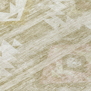 Homeroots 3' Aqua Turquoise Southwestern Area Rug - Stylish Washable Design For Indoor & Outdoor Use 8' Round Polyester 588740