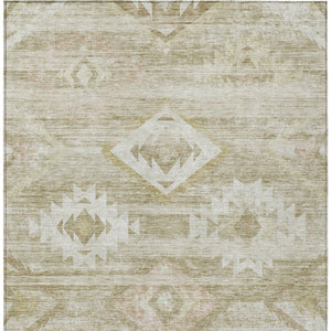 Homeroots 3' Aqua Turquoise Southwestern Area Rug - Stylish Washable Design For Indoor & Outdoor Use 9' X 12' Polyester 588742