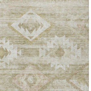 Homeroots 3' Aqua Turquoise Southwestern Area Rug - Stylish Washable Design For Indoor & Outdoor Use 9' X 12' Polyester 588742