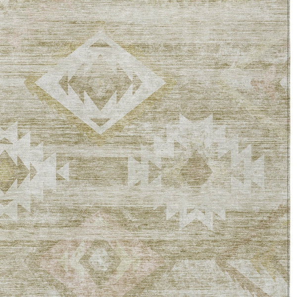 Homeroots 3' Aqua Turquoise Southwestern Area Rug - Stylish Washable Design For Indoor & Outdoor Use 9' X 12' Polyester 588742