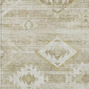 Homeroots 3' Aqua Turquoise Southwestern Area Rug - Stylish Washable Design For Indoor & Outdoor Use 10' X 14' Polyester 588743