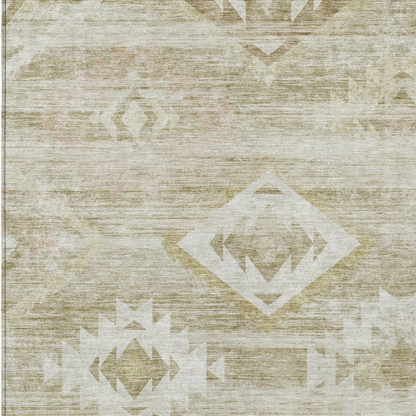 Homeroots 3' Aqua Turquoise Southwestern Area Rug - Stylish Washable Design For Indoor & Outdoor Use 10' X 14' Polyester 588743