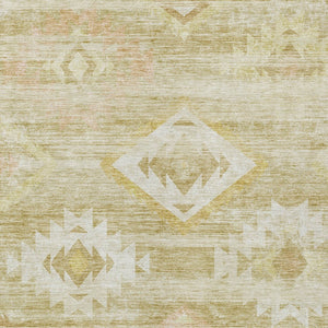 Homeroots 3' Aqua Turquoise Southwestern Area Rug - Stylish Washable Design For Indoor & Outdoor Use 3' X 5' Polyester 588744