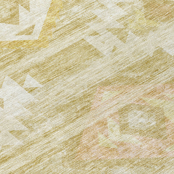 Homeroots 3' Aqua Turquoise Southwestern Area Rug - Stylish Washable Design For Indoor & Outdoor Use 8' Round Polyester 588746