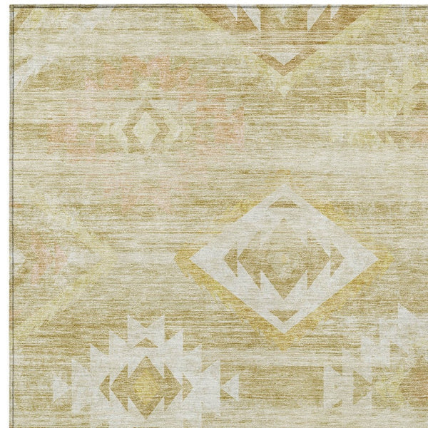 Homeroots 3' Aqua Turquoise Southwestern Area Rug - Stylish Washable Design For Indoor & Outdoor Use 8' X 10' Polyester 588747