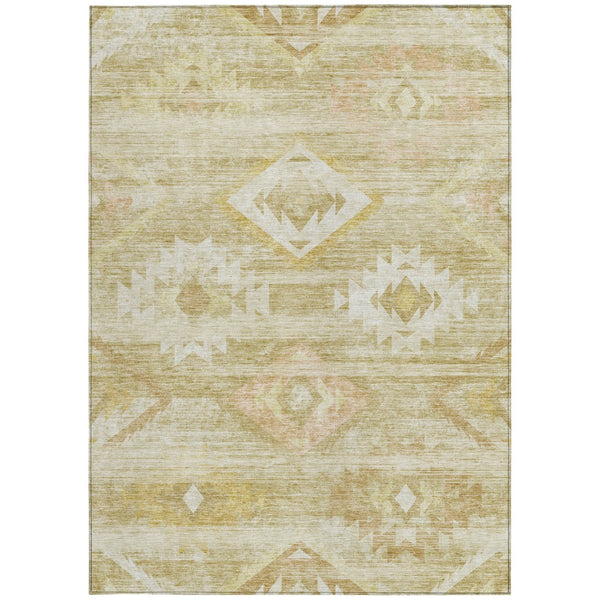 Homeroots 3' Aqua Turquoise Southwestern Area Rug - Stylish Washable Design For Indoor & Outdoor Use 10' X 14' Polyester 588749