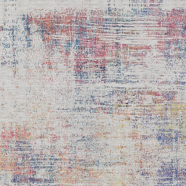 Homeroots 3' Stylish Ivory Orange Blush Abstract Washable Area Rug For Indoor And Outdoor Spaces, Durable Design 3' X 5' Polyester 588750