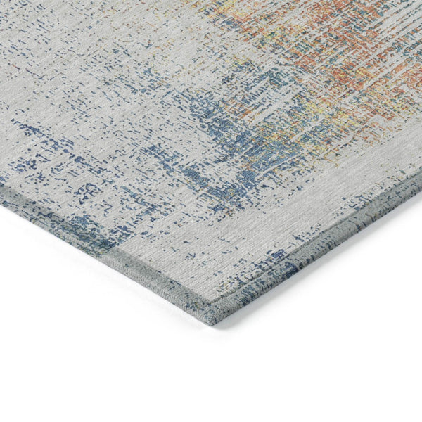HomeRoots 5' Abstract Washable Area Rug in Ivory, Orange & Blush – Durable Indoor/Outdoor Style for Any Space 8' X 10' 588753