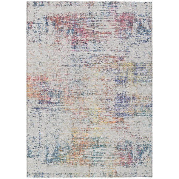 HomeRoots 9' Abstract Area Rug in Ivory, Orange, and Blush - Durable, Washable Design for Indoor & Outdoor Use 9' X 12' 588754
