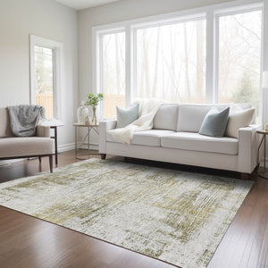 Homeroots 3' Stylish Ivory Orange Blush Abstract Washable Area Rug For Indoor And Outdoor Spaces, Durable Design 3' X 5' Polyester 588756