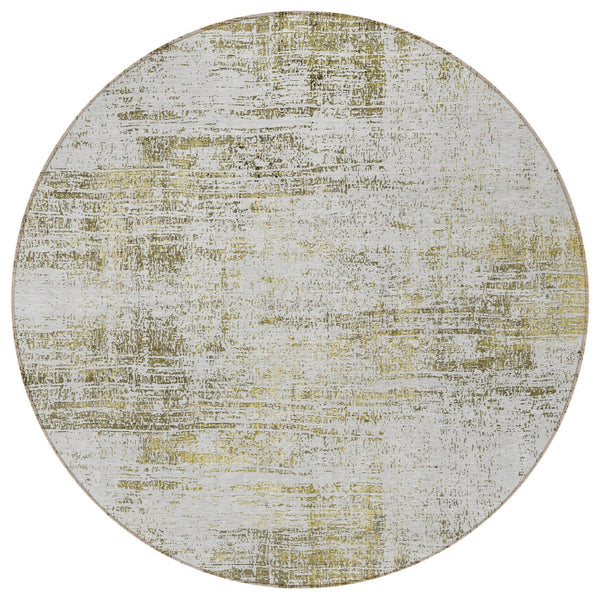 Homeroots 3' Stylish Ivory Orange Blush Abstract Washable Area Rug For Indoor And Outdoor Spaces, Durable Design 8' Round Polyester 588758
