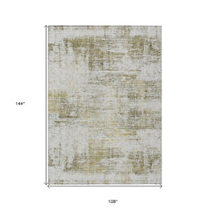 Homeroots 3' Stylish Ivory Orange Blush Abstract Washable Area Rug For Indoor And Outdoor Spaces, Durable Design 9' X 12' Polyester 588760