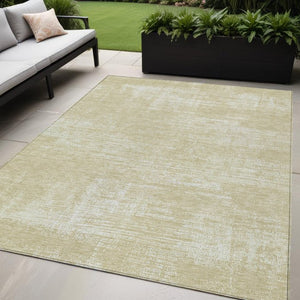 Homeroots 3' Beige Tan And Taupe Abstract Washable Area Rug – Versatile Indoor/Outdoor Decor For Any Space 5' X 8' Polyester 588763