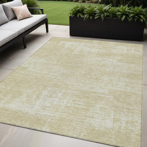 Homeroots 3' Beige Tan And Taupe Abstract Washable Area Rug – Versatile Indoor/Outdoor Decor For Any Space 5' X 8' Polyester 588763