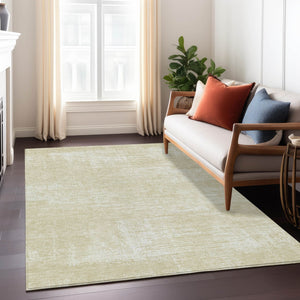 Homeroots 3' Beige Tan And Taupe Abstract Washable Area Rug – Versatile Indoor/Outdoor Decor For Any Space 5' X 8' Polyester 588763