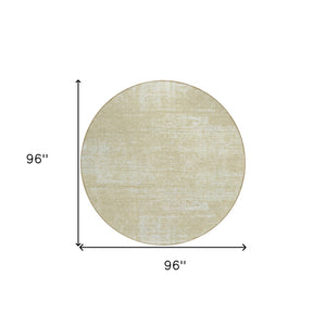 Homeroots 3' Beige Tan And Taupe Abstract Washable Area Rug – Versatile Indoor/Outdoor Decor For Any Space 8' Round Polyester 588764