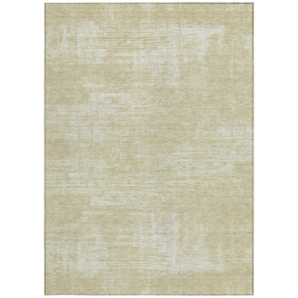 Homeroots 3' Beige Tan And Taupe Abstract Washable Area Rug – Versatile Indoor/Outdoor Decor For Any Space 8' X 10' Polyester 588765