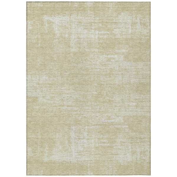 Homeroots 3' Beige Tan And Taupe Abstract Washable Area Rug – Versatile Indoor/Outdoor Decor For Any Space 8' X 10' Polyester 588765