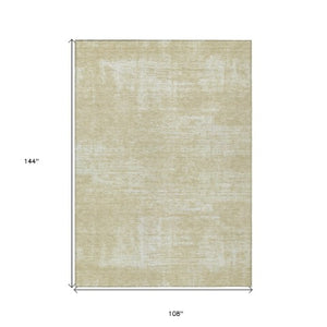 Homeroots 3' Beige Tan And Taupe Abstract Washable Area Rug – Versatile Indoor/Outdoor Decor For Any Space 9' X 12' Polyester 588766