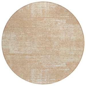 HomeRoots 5' Coral and Salmon Abstract Area Rug - Stylish, Washable, Durable Design for Indoor and Outdoor Use 8' Round 588776