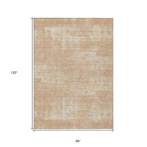 Homeroots 3' Beige Tan And Taupe Abstract Washable Area Rug – Versatile Indoor/Outdoor Decor For Any Space 8' X 10' Polyester 588777