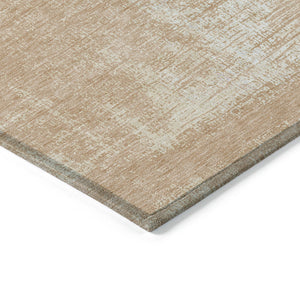 Homeroots 3' Beige Tan And Taupe Abstract Washable Area Rug – Versatile Indoor/Outdoor Decor For Any Space 8' X 10' Polyester 588777