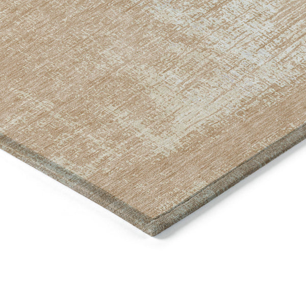 Homeroots 3' Beige Tan And Taupe Abstract Washable Area Rug – Versatile Indoor/Outdoor Decor For Any Space 9' X 12' Polyester 588778