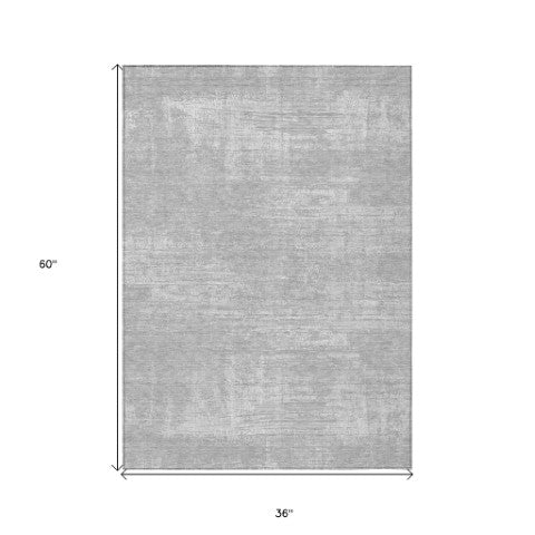 Homeroots 3' Beige Tan And Taupe Abstract Washable Area Rug – Versatile Indoor/Outdoor Decor For Any Space 3' X 5' Polyester 588792