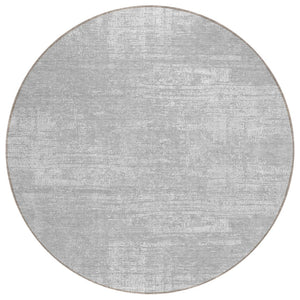 HomeRoots 5' Silver and Gray Abstract Area Rug - Durable, Washable Design for Indoor and Outdoor Use, Stylish & Practical 8' Round 588794