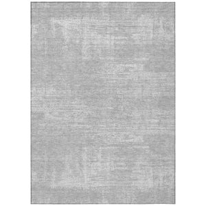 HomeRoots 5' Silver and Gray Abstract Area Rug - Durable, Washable Design for Indoor and Outdoor Use, Stylish & Practical 8' X 10' 588795
