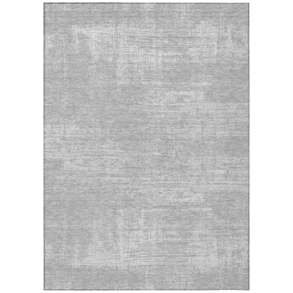 HomeRoots 5' Silver and Gray Abstract Area Rug - Durable, Washable Design for Indoor and Outdoor Use, Stylish & Practical 10' X 14' 588797