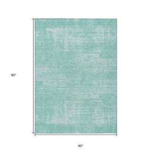 Homeroots 3' Beige Tan And Taupe Abstract Washable Area Rug – Versatile Indoor/Outdoor Decor For Any Space 5' X 8' Polyester 588799