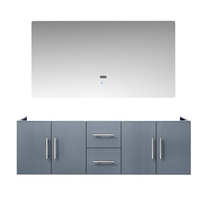 English Elm Dark Grey Double Bath Vanity Set With 60" Led Mirror, Modern Design & Spacious Storage Solutions B2731S00499