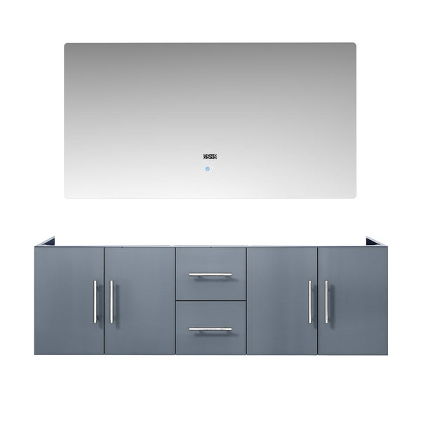 English Elm Dark Grey Double Bath Vanity Set With 60" Led Mirror, Modern Design & Spacious Storage Solutions B2731S00499