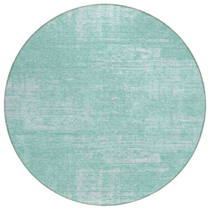 HomeRoots 5' Turquoise and Teal Abstract Area Rug - Stylish, Washable, Durable for Indoor & Outdoor Spaces 8' Round 588800